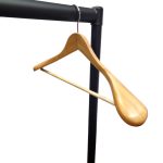 Natural Wooden Coat Hangers with Broad Shoulders & Trouser Bar - 45.5 cm - Image 6