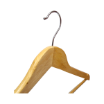 Children's Wooden Clothes Hangers with Trouser Bar & Shoulder Notches - 31 cm