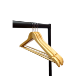 Children's Wooden Clothes Hangers with Trouser Bar & Shoulder Notches - 31 cm - Image 2