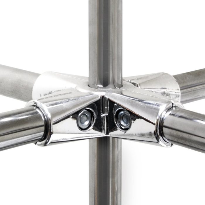 Chrome Premium 6-Way Adjustable Clamp for 25mm Chrome Tube Rail - Image 2