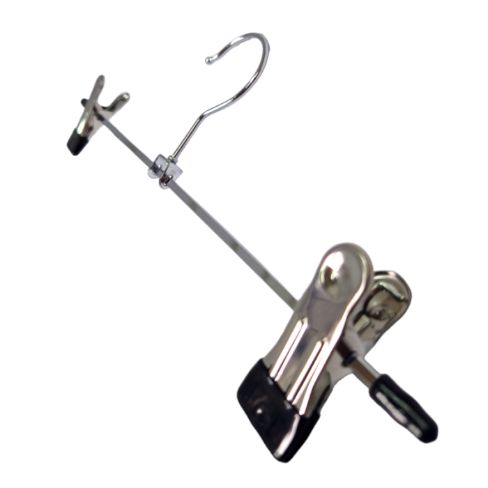 Chrome Metal Clip Hangers Adjustable Non-Slip With Soft Grip Endings - 30 cm - Image 2