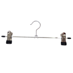 Chrome Metal Clip Hangers Adjustable Non-Slip With Soft Grip Endings - 30 cm