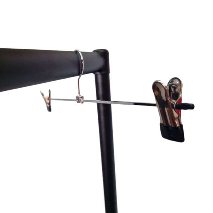 Chrome Metal Clip Hangers Adjustable Non-Slip With Soft Grip Endings - 30 cm - Image 3