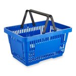 10 Blue Plastic Shopping Basket - 22L