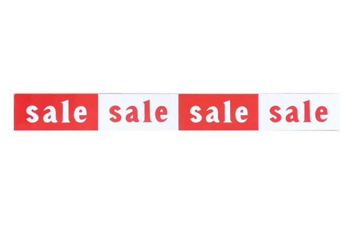red white sales banner Red/White Sale Banner - 4.5 x 39 Inch - Image 1