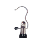 Chrome Metal Clip Hangers Adjustable Non-Slip With Soft Grip Endings - 1 Hook