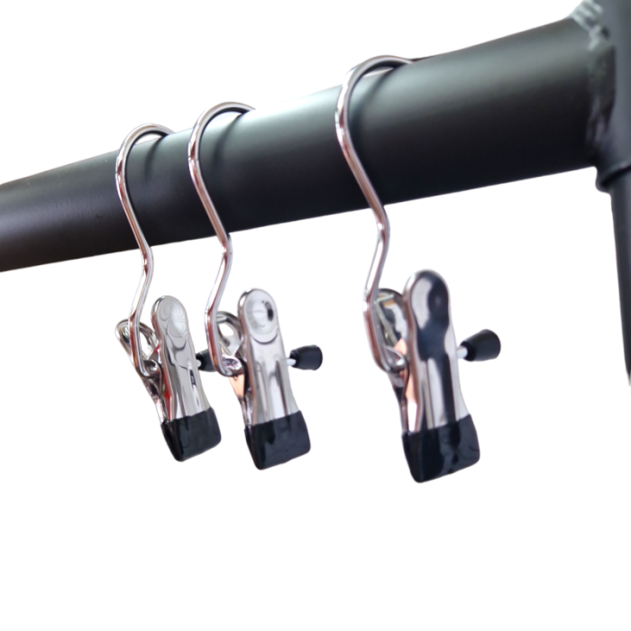Chrome Metal Clip Hangers Adjustable Non-Slip With Soft Grip Endings - 1 Hook - Image 3