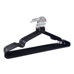Black Non-Slip Coated Metal Hangers with Shoulder Notches and Trouser Bar - 40.5 cm - Image 4