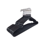 Black Non-Slip Coated Metal Hangers with Shoulder Notches and Trouser Bar - 40.5 cm - Image 5