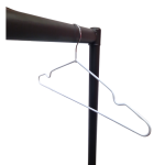 White Non-Slip Coated Metal Hangers with Shoulder Notches and Trouser Bar - 40.5 cm - Image 3