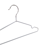 White Non-Slip Coated Metal Hangers with Shoulder Notches and Trouser Bar - 40.5 cm - Image 2