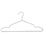 White Non-Slip Coated Metal Hangers with Shoulder Notches and Trouser Bar - 40.5 cm