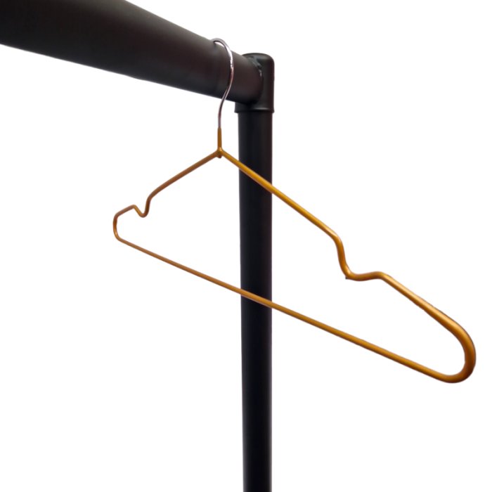 Gold Non-Slip Coated Metal Hangers with Shoulder Notches and Trouser Bar - 40.5 cm - Image 5