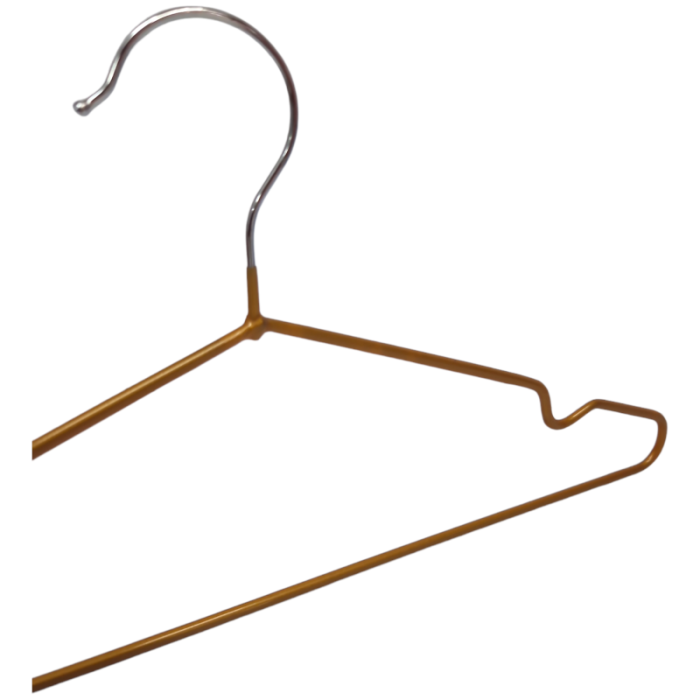 Gold Non-Slip Coated Metal Hangers with Shoulder Notches and Trouser Bar - 40.5 cm - Image 4