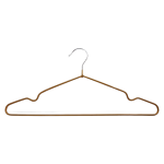 Gold Non-Slip Coated Metal Hangers with Shoulder Notches and Trouser Bar - 40.5 cm