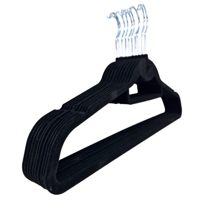 Velvet Coat Clothes Hangers with Nothches- 45cm - Image 2