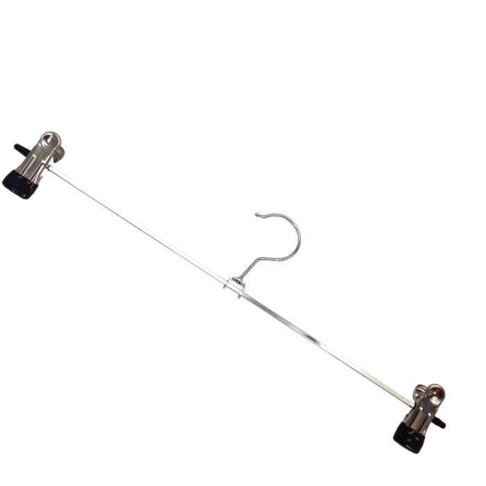 Chrome Metal Clip Hangers Adjustable Non-Slip With Soft Grip Endings - 40 cm - Image 2