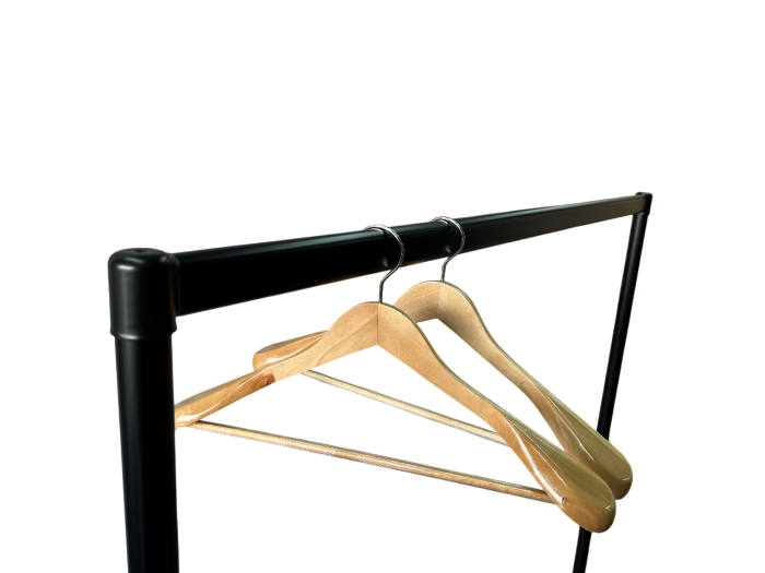 2ft Black Clothes Rail - Image 2