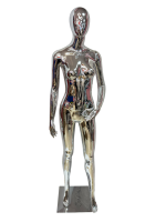 Chrome Female Full Body Mannequin - Bend Arm