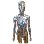 Chrome Female Full Body Mannequin - Straight Arms - Image 2