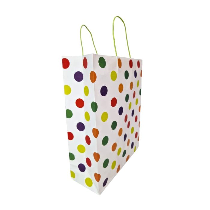 Multicolor Polka Dot Hand Carry Paper Bags - Image 2
