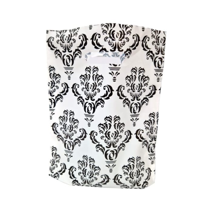 Black Motiv Plastic Hand Carry bag- (White) - Image 1