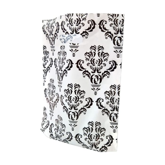 Black Motiv Plastic Hand Carry bag- (White) - Image 2