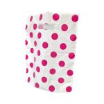 Pink Polka Dot Plastic Hand Carry Bags (white)