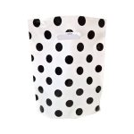 Polka dot Black Plastic Hand Carry Bags (White)