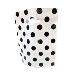 Polka dot Black Plastic Hand Carry Bags (White) - Image 3