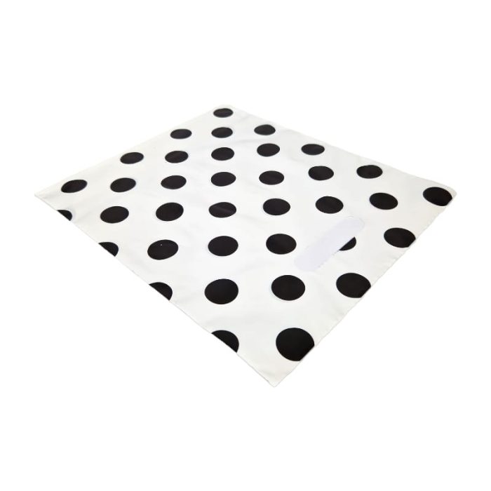Polka dot Black Plastic Hand Carry Bags (White) - Image 2
