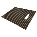 Black with Gold Line Plastic Hand Carry Bags - Image 2