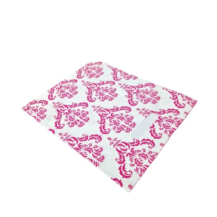 Pink Motiv Plastic Hand Carry Bags (White) - Image 2