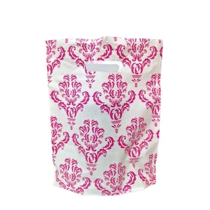 WhatsApp Image 2023-10-13 at 5.08.19 AM Pink Motiv Plastic Hand Carry Bags (White) - Image 1