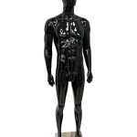 Male Full Body Fibreglass Mannequin – Gloss Black