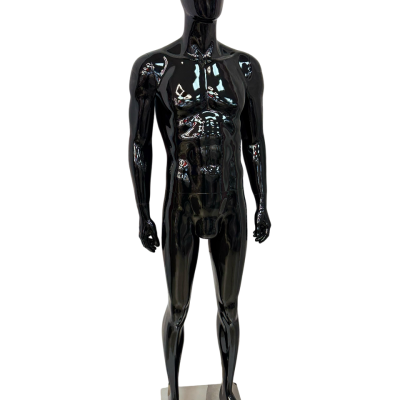 Male Full Body Fibreglass Mannequin – Gloss Black