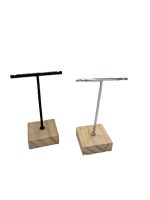 Elegant Earring Display Stand with Wooden Base