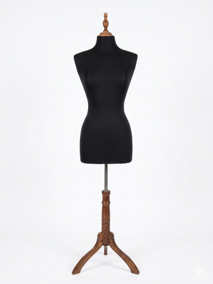 Female Tailor Dummy Mannequin with Wooden Stand - Image 3