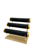 3 Tier Wooden Bangles Display Stand with Black Velvet Bars
