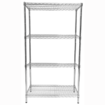 4 Tier Wire Shelving Unit White- H1500 x W900 x D450mm