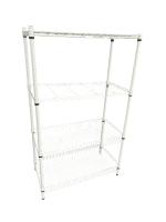 4 Tier Wire Shelving Unit White- H1500 x W900 x D450mm - Image 3