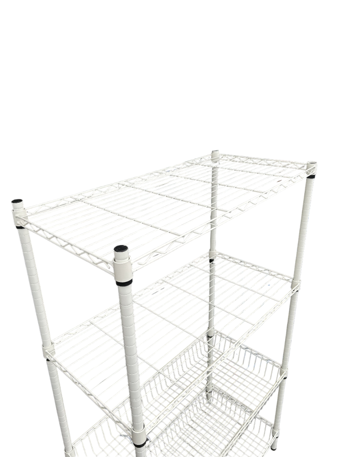 4 Tier Wire Shelving Unit White- H1500 x W900 x D450mm - Image 2
