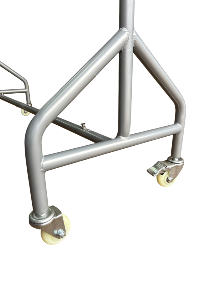 5ft Heavy-Duty Grey Clothes Rail with Brakes - Image 2