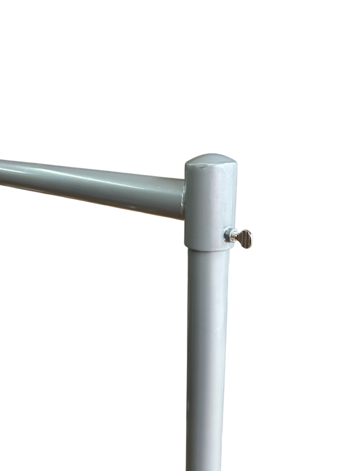 5ft Heavy-Duty Grey Clothes Rail with Brakes - Image 3