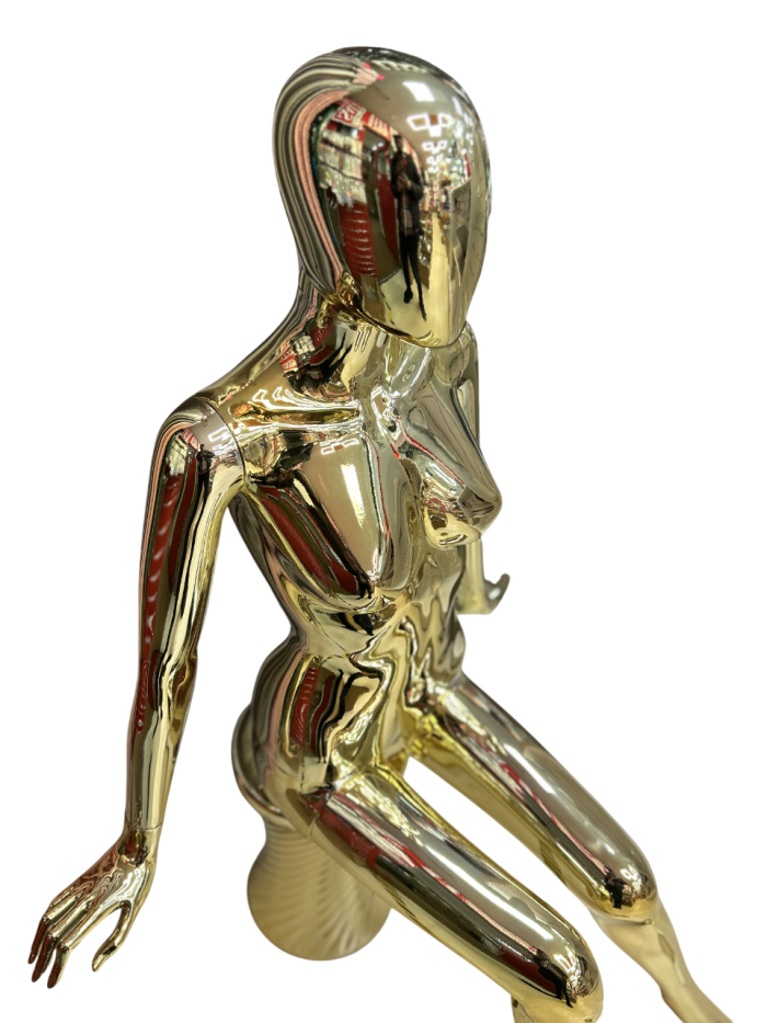 Gold Seated Female Mannequin - Image 2