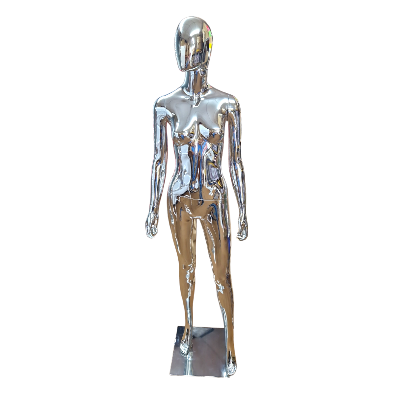 PhotoRoom-20230912_161854 - Copy Chrome Female Full Body Mannequin - Straight Arms - Image 1