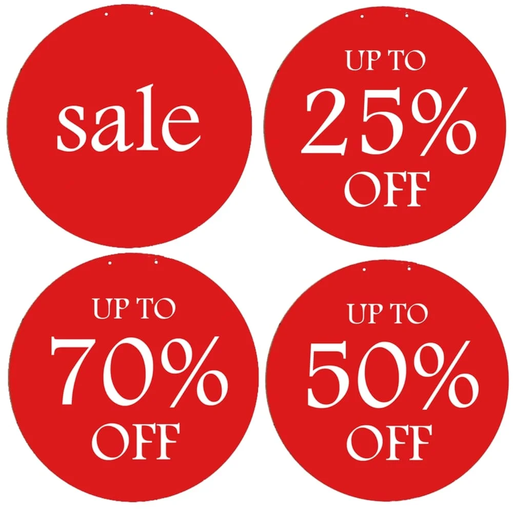 round sale Red Circular SALE Hanging Signs - Image 1