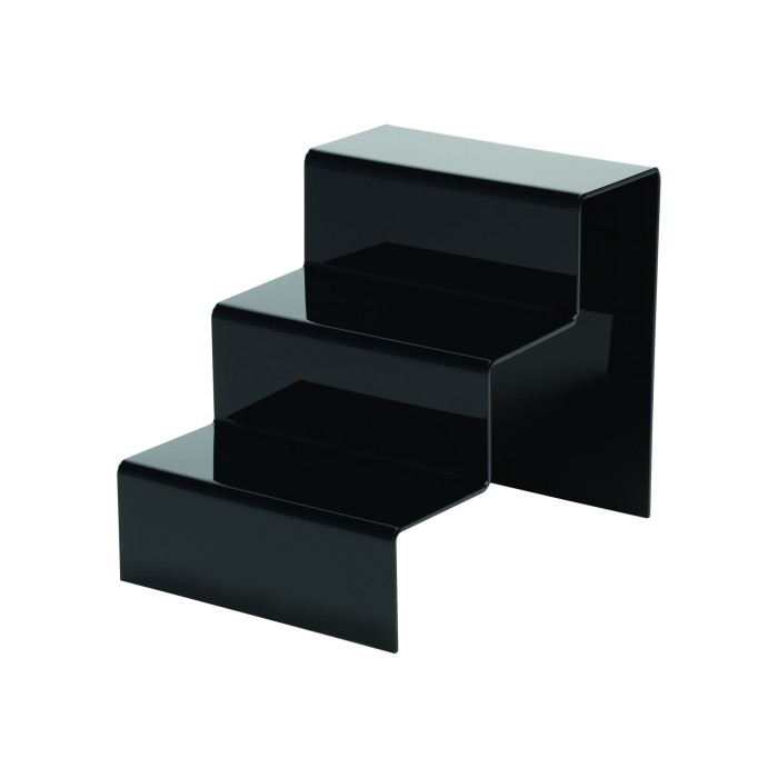 3 step black 3 Step Black Acrylic Display Stand - Image 1