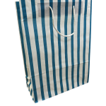 Blue & White Striped Paper Gift Bag with Rope Handle - Pack of 10