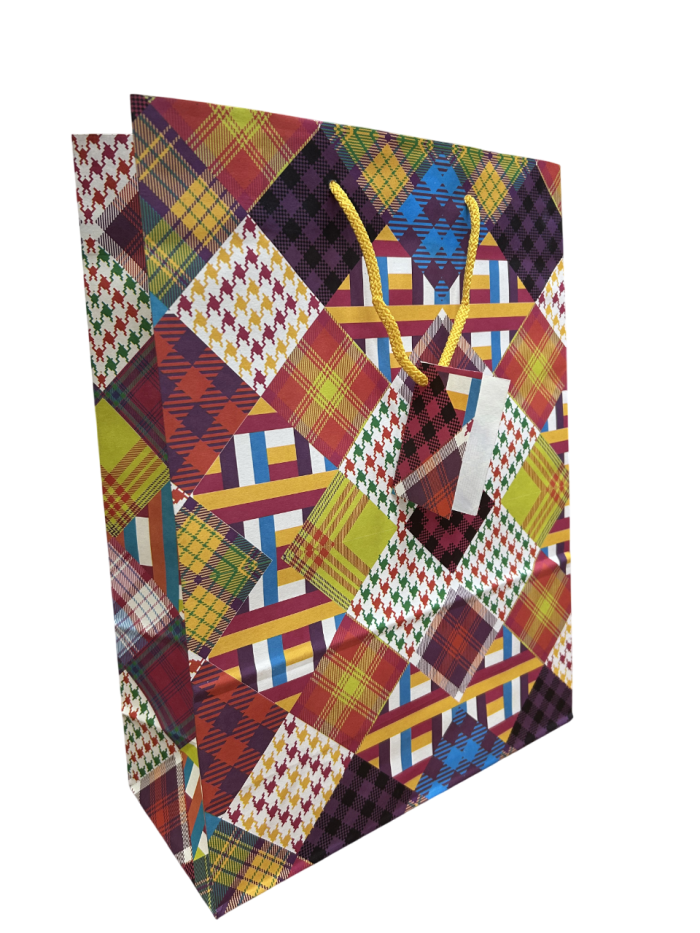 Vibrant Multi-Pattern Paper Gift Bag - Pack of 10 - Image 2